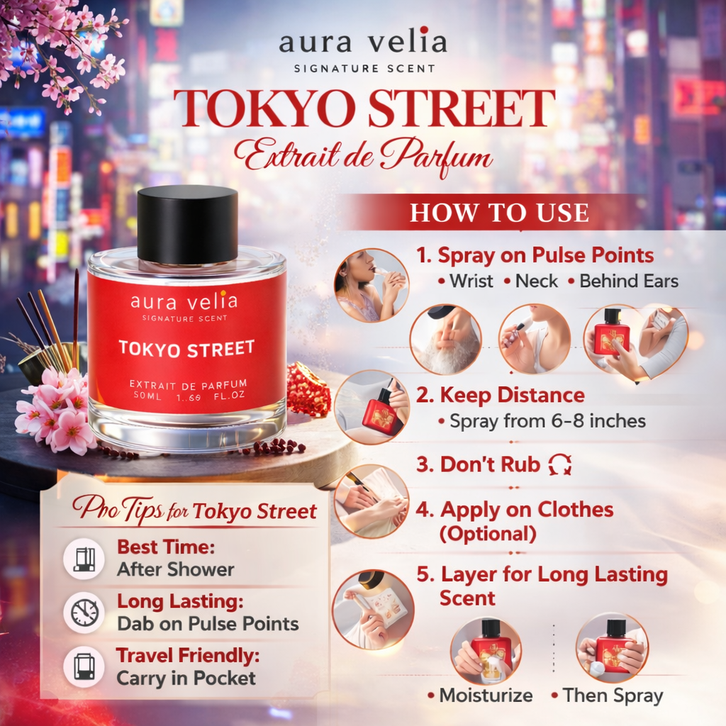 TOKYO STREET - Extrait De Perfume by Aura Velila with 40% Concentration 50 ML - Aura Velia